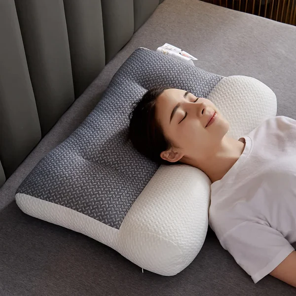 Ergonomisch orthopedisch kussen voor nekondersteuning, ideaal voor zij- en rugslapers, verlicht nekpijn.