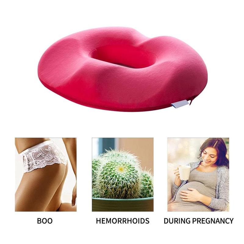 Gezondheid bevorderend traagschuim zitkussen voor aambeien, stuitpijn & rugpijn. Ergonomisch design voor comfort.