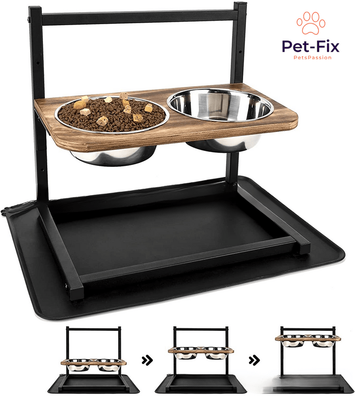 Premium SnackHaven honden voederstation, verhoogd voor een ergonomische eethouding en spijsvertering.