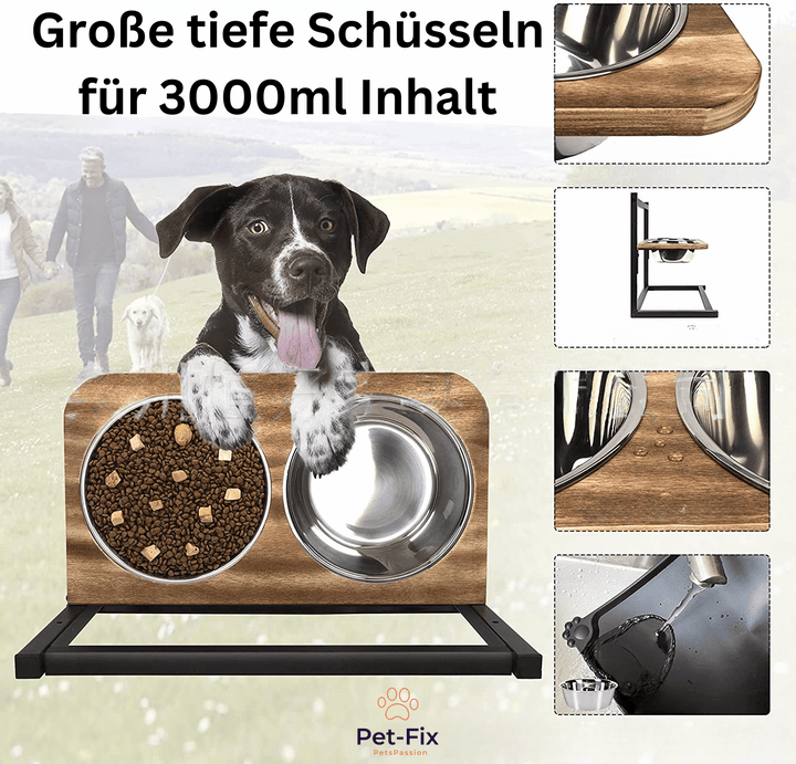 Comfortabel verhoogd honden voerstation met duurzame RVS bakken, perfect voor elk huisdier.