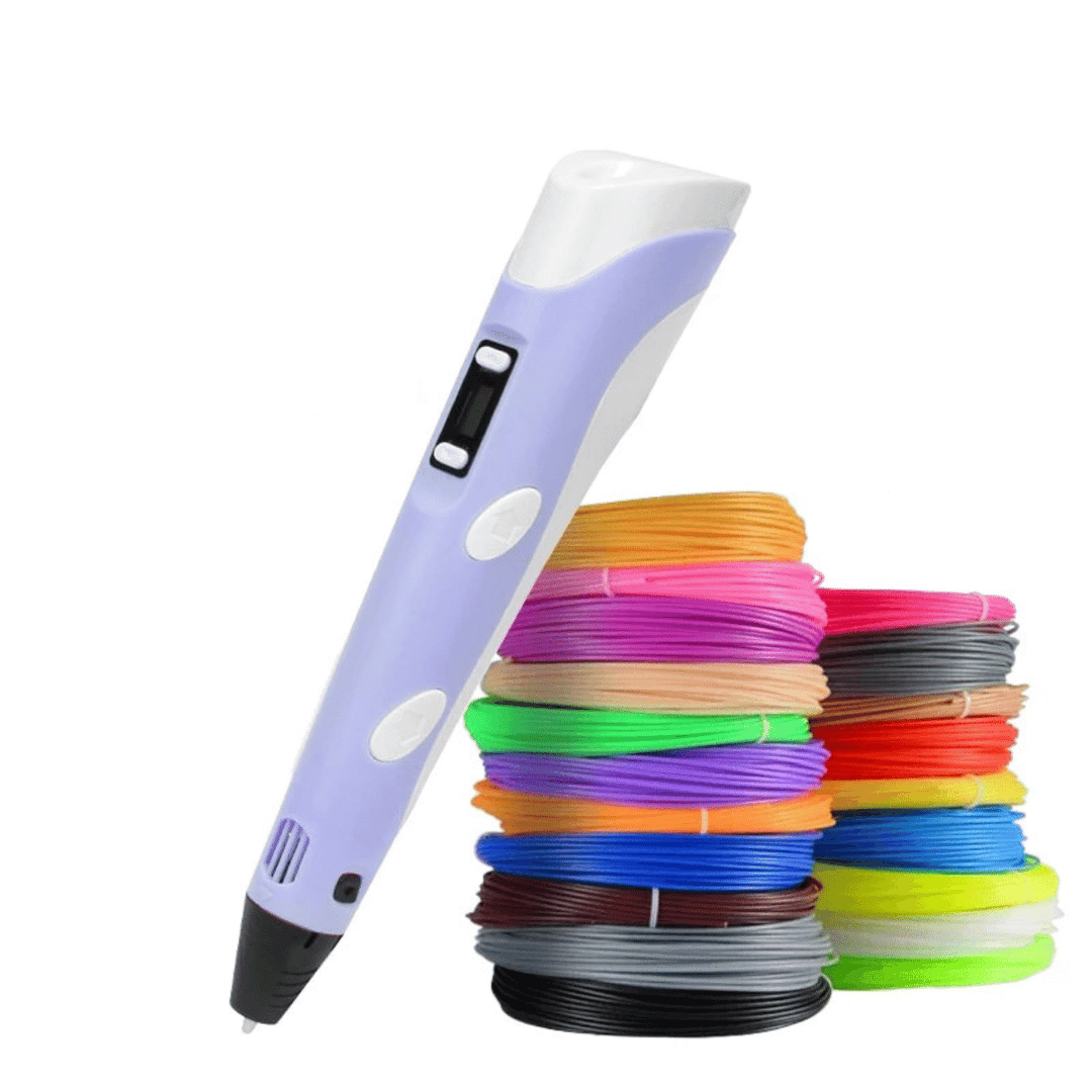 "Ergonomische 3D pen met verstelbare snelheid, lichtgrijs design, geschikt voor creatieve projecten, met precisiecontrole."