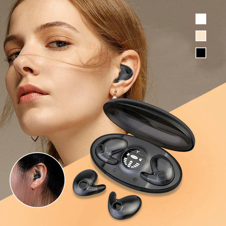 "Ergonomische en waterdichte onzichtbare slaap oortjes, slank ontwerp, ideaal voor ongestoorde nachtrust."