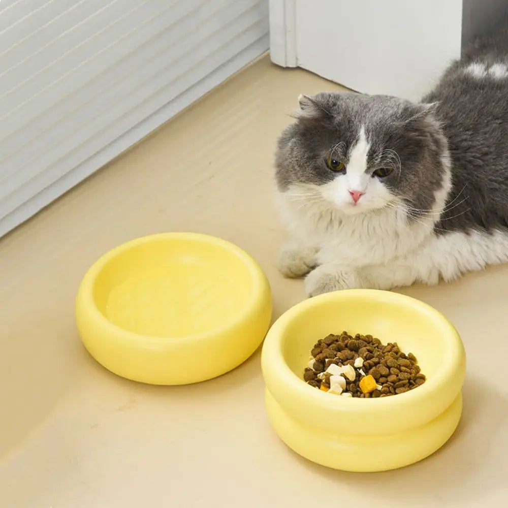 Duurzame keramiek voerbak voor katten en honden; ideaal voor voeding en water.