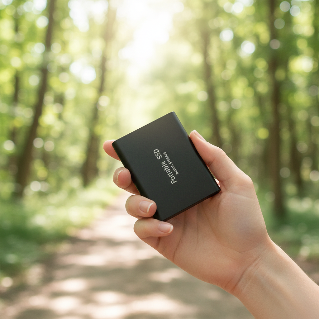 Externe SSD Schijf 2TB: Snelle, draagbare opslag voor al je digitale bestanden via USB 3.1 & Type-C.
