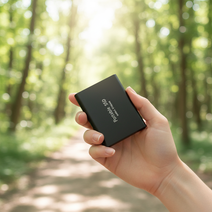 Externe SSD Schijf 2TB: Snelle, draagbare opslag voor al je digitale bestanden via USB 3.1 & Type-C.