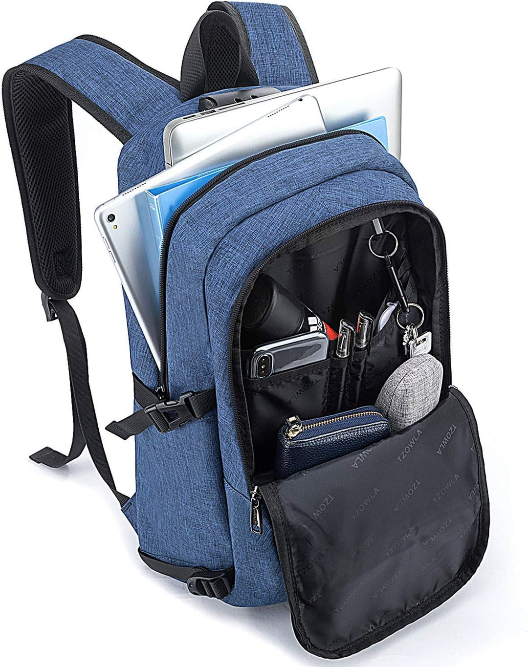 Veilige en ruime laptoprugzak, ideaal voor dagelijks gebruik, met USB-poort voor opladen.