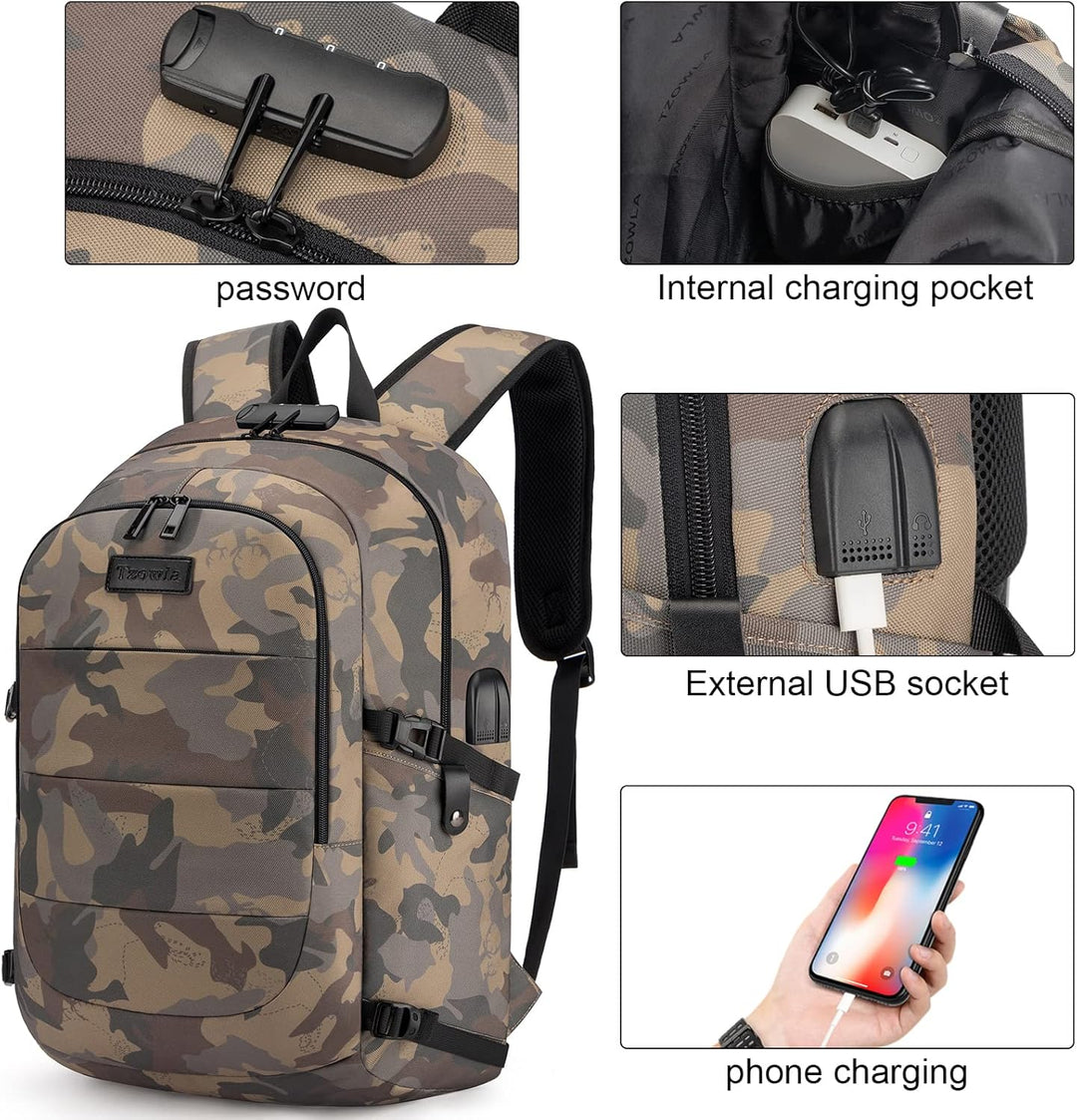 Ruime dagrugzak met laptopcompartiment, anti-diefstal functies en USB voor onderweg.