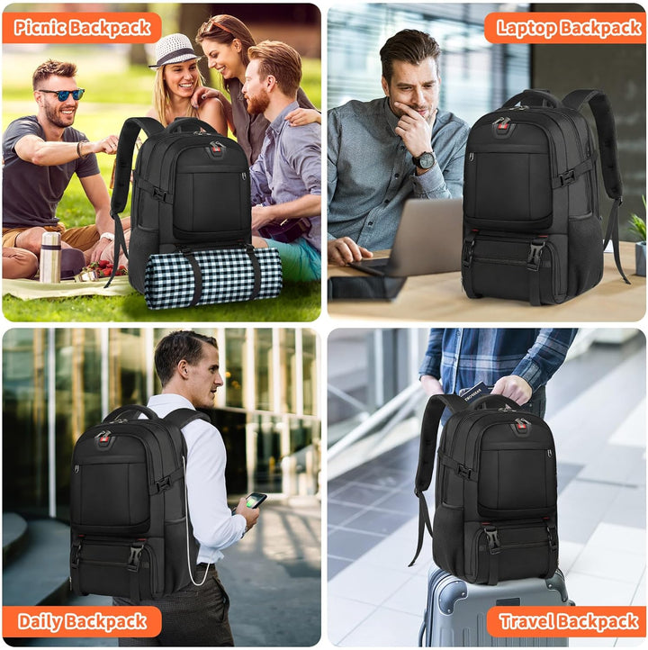 Antidiefstal reisrugzak met geïntegreerde USB-poort, speciaal voor laptop & lunch. Veilig & comfortabel.