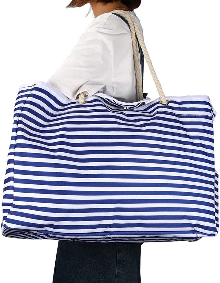 Compacte extra grote dames waterdichte strandtas, eenvoudig op te bergen. Zandbestendige vakantie tote bag.