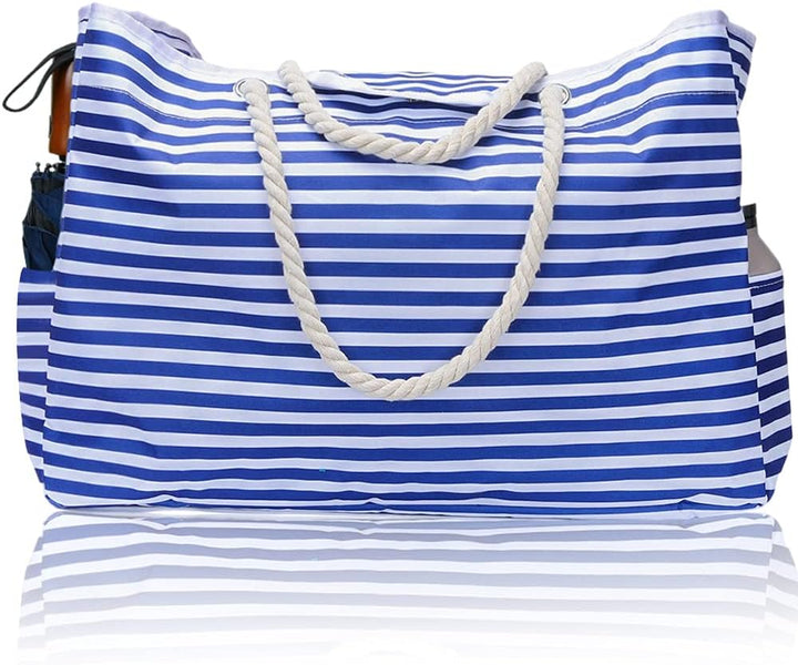 Extra grote waterdichte strandtas voor dames inclusief gratis reisetui. De perfecte zandbestendige vakantie tas.