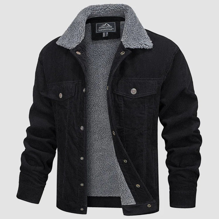 Donkere herenmode winterjas voor buitenkleding met fijne pasvorm en isolatie