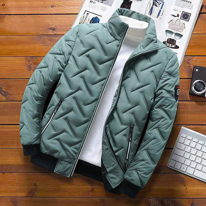 Trendy gewatteerd zip-front bomberjack, perfect als casual bovenkleding voor heren.