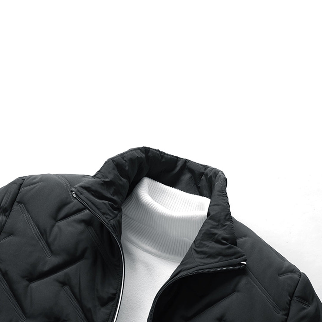 Zip-front gewatteerd bomberjack voor heren, trendy en warm, ideaal voor de koudere dagen.