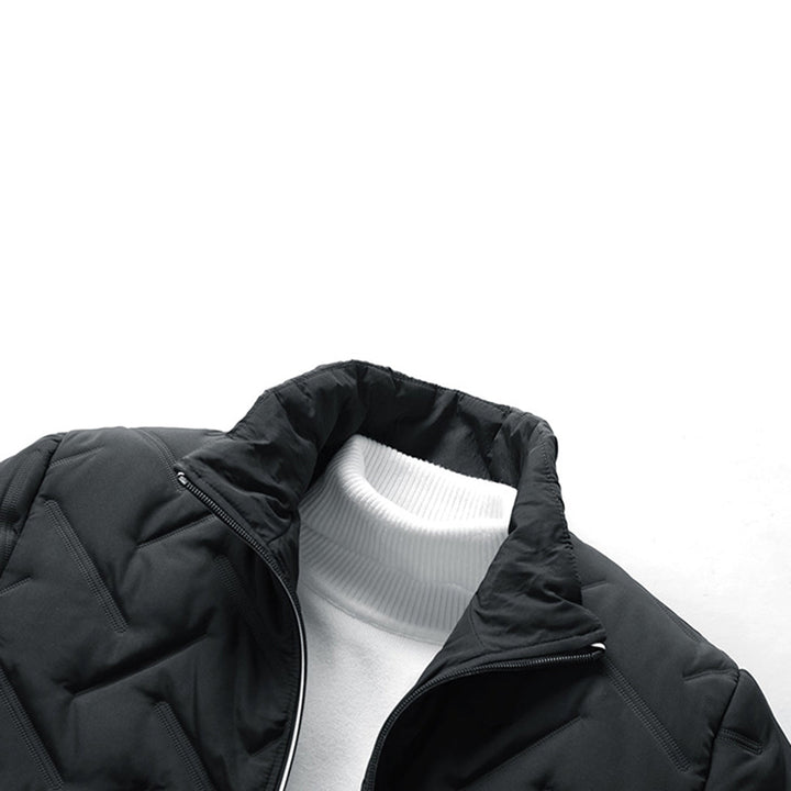 Zip-front gewatteerd bomberjack voor heren, trendy en warm, ideaal voor de koudere dagen.