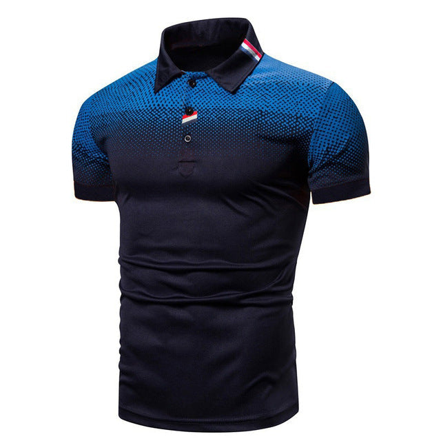 Modern herenpoloshirt met korte mouwen en ribkraag; veelzijdig voor casual herfst, lente en zomer.