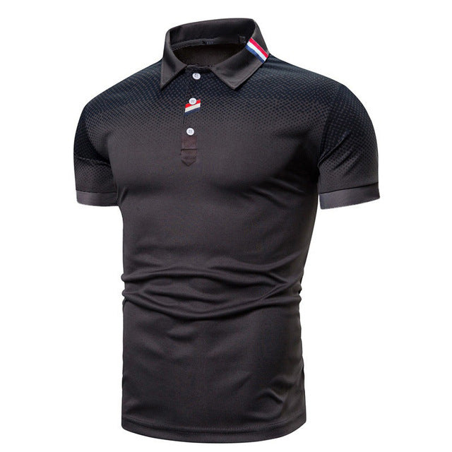 Klassiek herenpoloshirt met ribkraag en korte mouwen, ideaal voor lente/zomer comfortabele herenkleding.