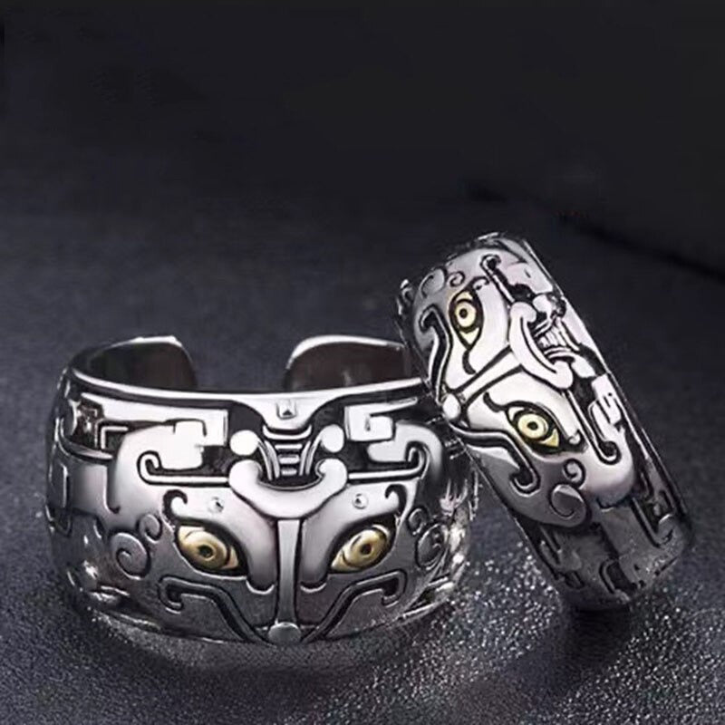 Retro metalen Feng Shui ring, een krachtige talisman voor geluk en voorspoed in je leven.