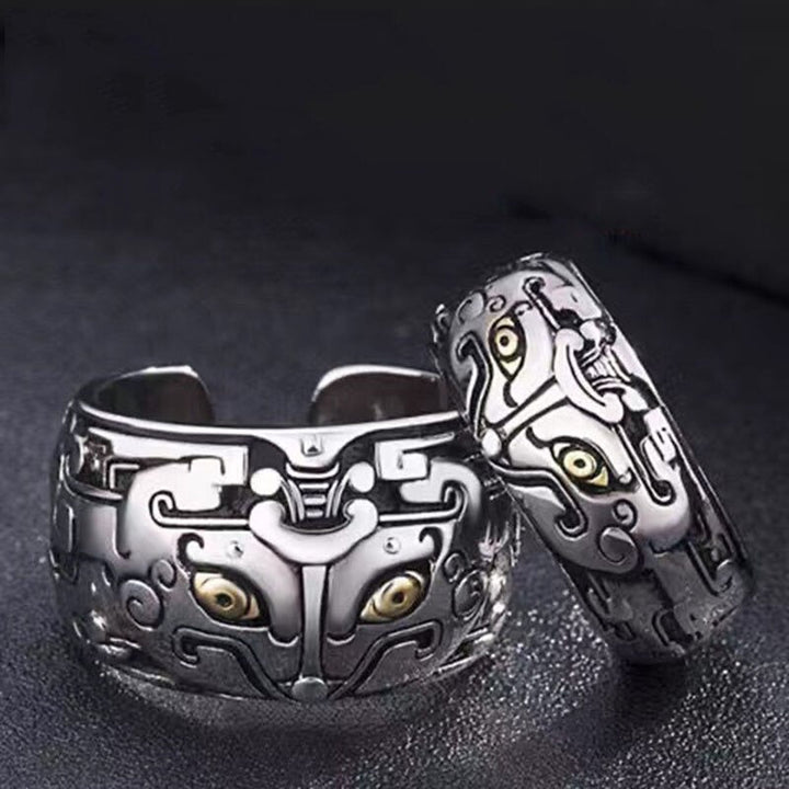 Retro metalen Feng Shui ring, een krachtige talisman voor geluk en voorspoed in je leven.