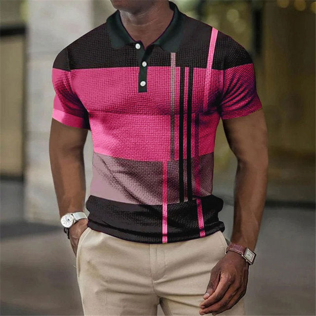 Comfortabele casual polo voor heren met uniek patroon voor de zomer