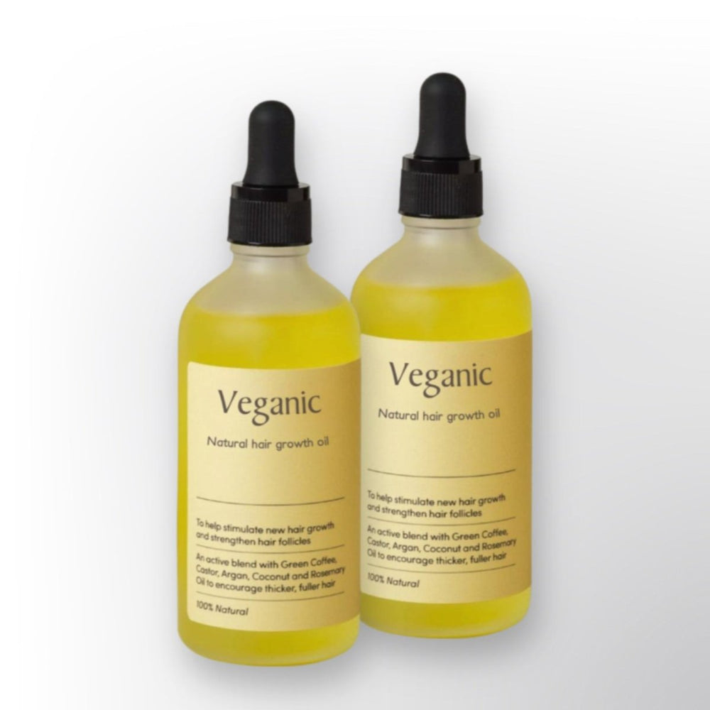 Natuurlijke haargroei olie met castor-, argan- & kokosolie. Stimuleert voller & sterker haar voor gezonde haarverzorging.