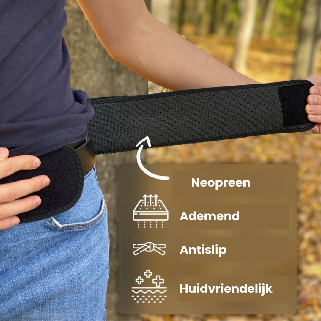 Comfortabele FlexAlign lenden- en bekkengordel; ergonomisch ontwerp voor dagelijkse rugpijnverlichting.