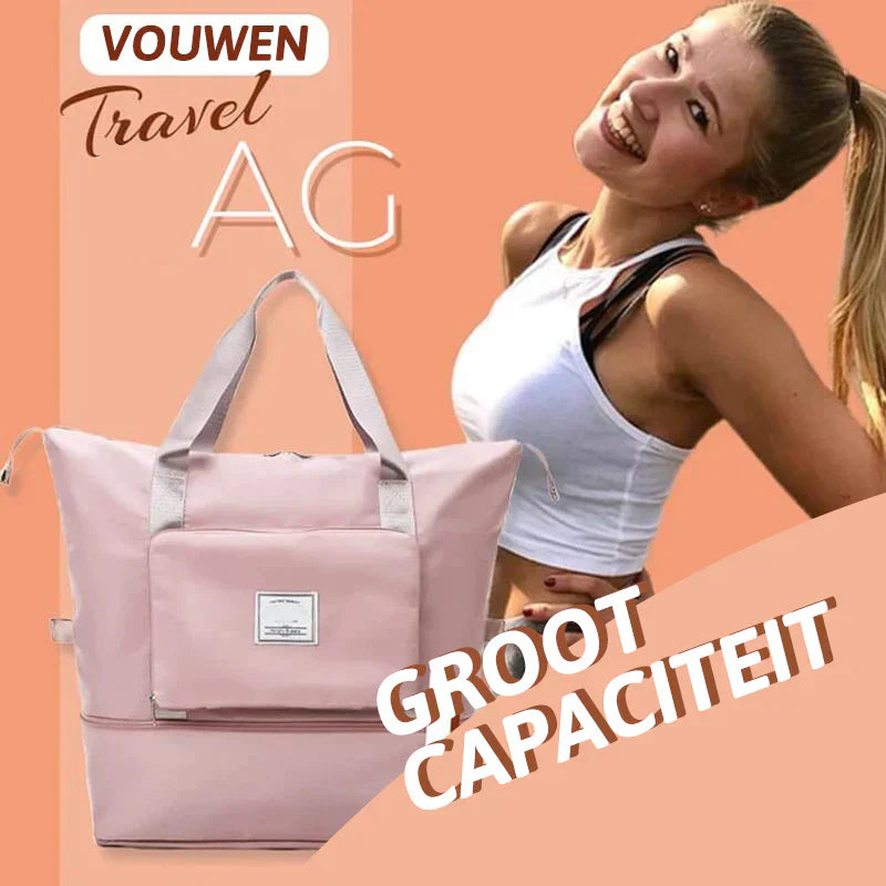 FlexiCarry sporttas, opvouwbaar en duurzaam, met genoeg ruimte voor al je spullen.