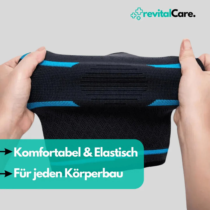 Orthopedische kniesteun FlexiKnee Pro, bevordert herstel bij sportblessures en instabiliteit.