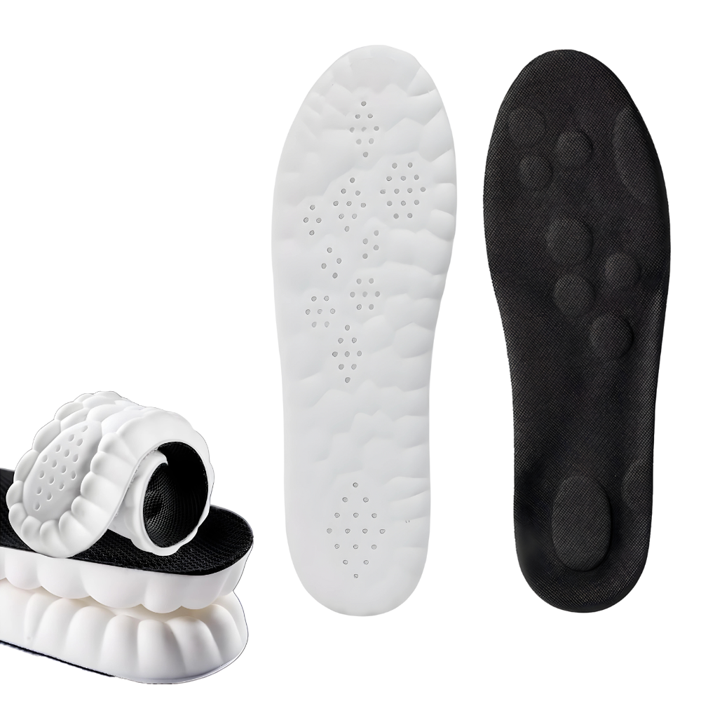 Duurzame FlexiStride sport inlegzolen met anti-slip onderzijde voor grip en stabiliteit in elke schoen.