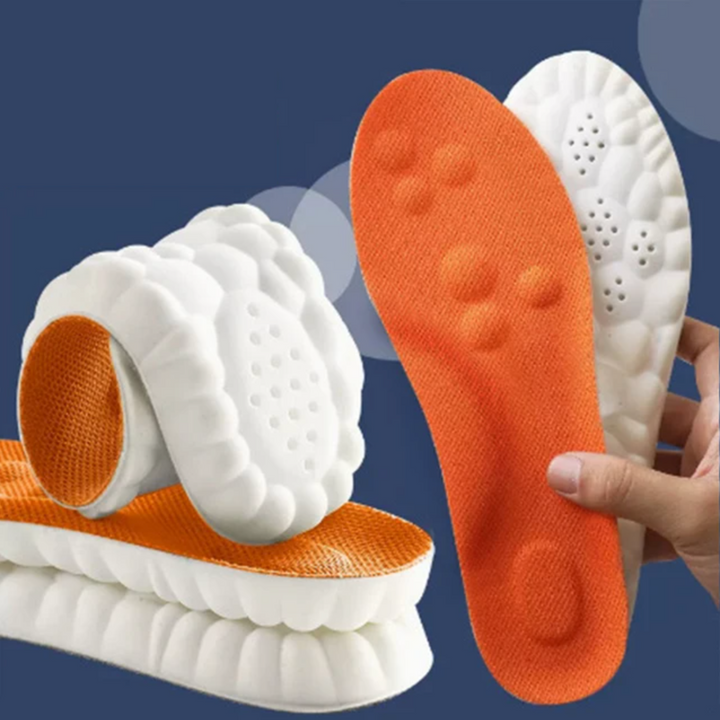 Paar FlexiStride unisex hardloopinlegzolen, ontworpen voor demping, comfort en actieve voetondersteuning.