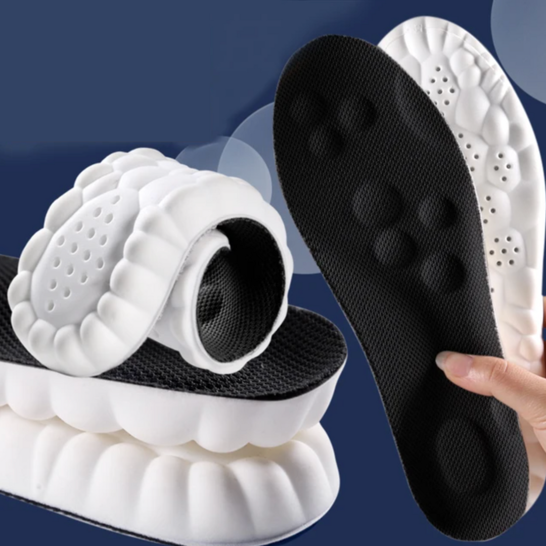 Premium FlexiStride inlegzolen: orthopedische ondersteuning, demping en comfort voor hardlopers en sporters.