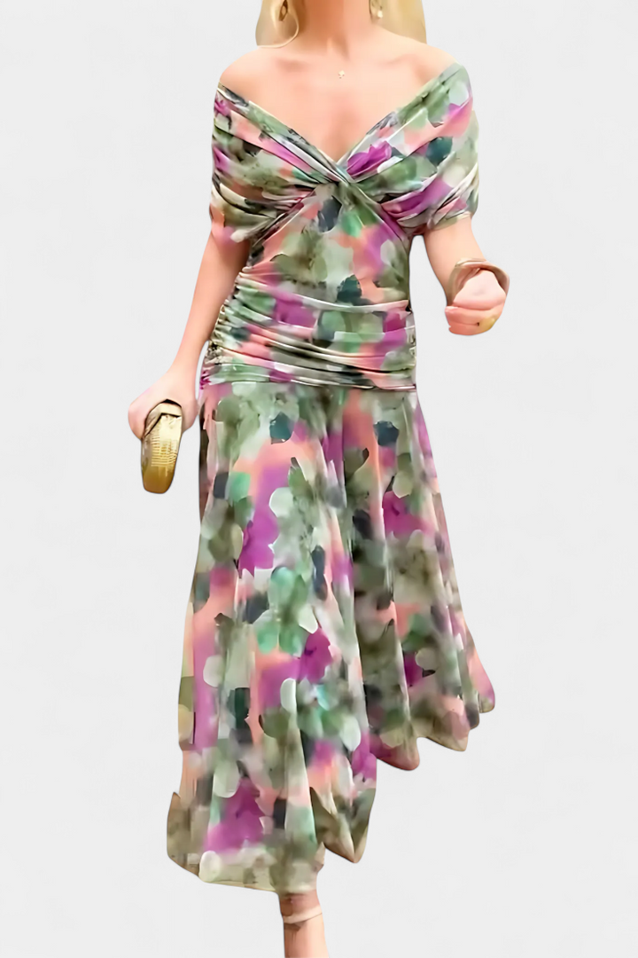 Chique damesmode wikkeljurk in midi lengte
