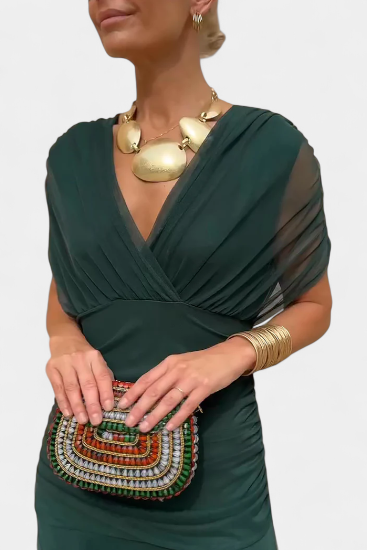 Midi jurk met overslag voor een elegante look
