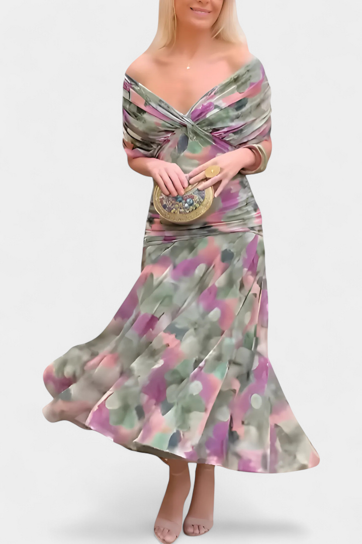 Mooie feestjurk met wikkeljurk design voor dames
