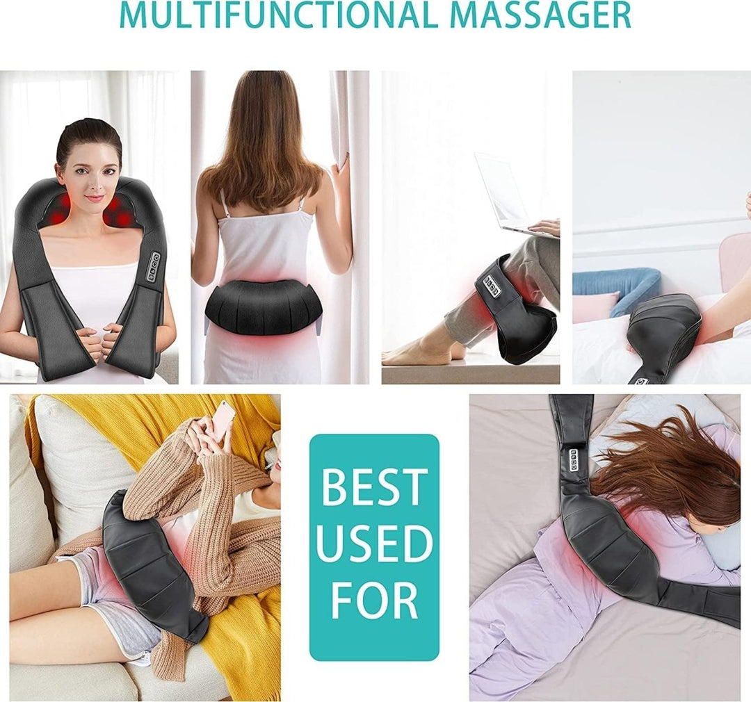 Geniet van diepe ontspanning met het FlowRelief shiatsu massagekussen. Infrarood warmte helpt spieren losmaken voor welzijn.