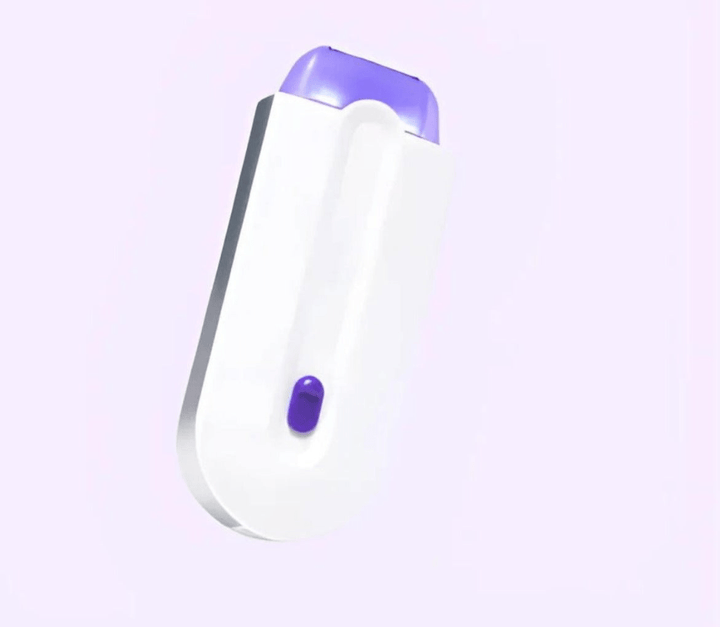 "FluweelSmooth Pro laser ontharingsapparaat, compact en stijlvol, biedt pijnloze ontharing met Sensa Light-technologie."