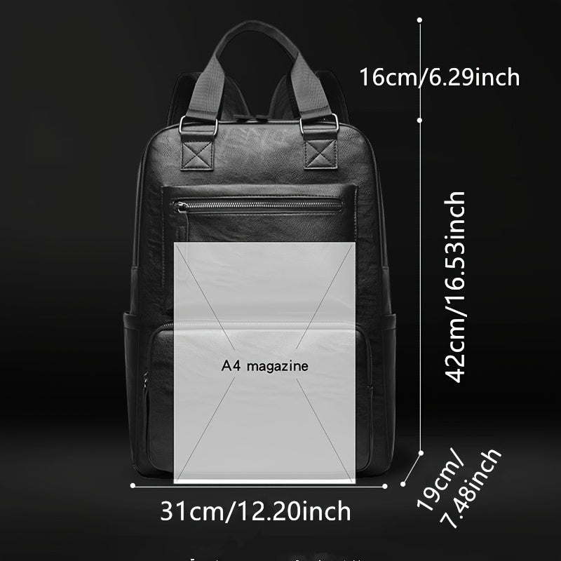 Detailopname van stevige gesp op bruine casual heren rugzak tas