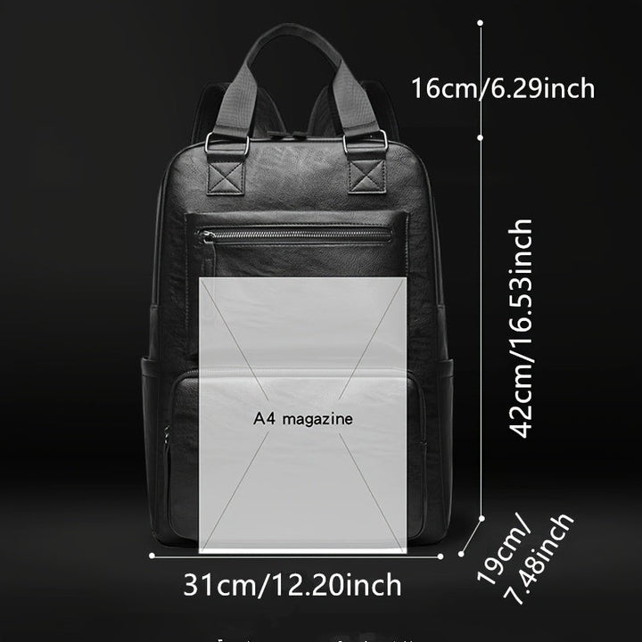 Detailopname van stevige gesp op bruine casual heren rugzak tas