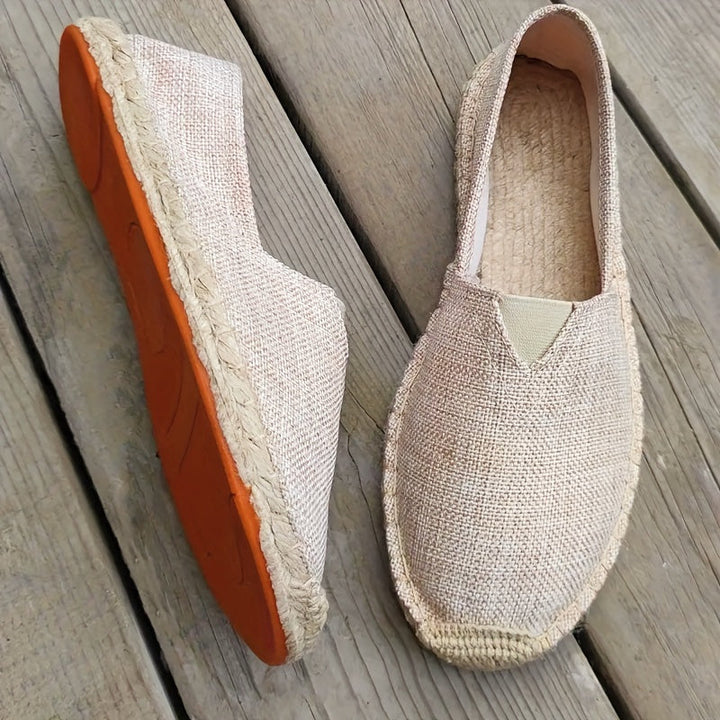 Beige heren instapschoenen met ademend bovenwerk