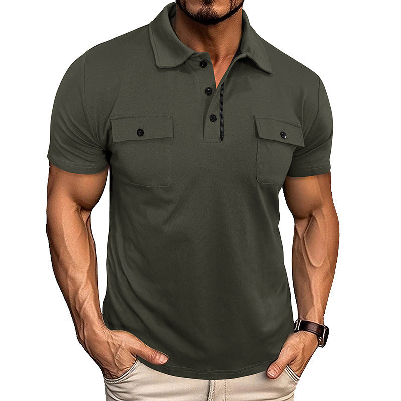 Groen heren poloshirt met knoopsluiting voor de zomer