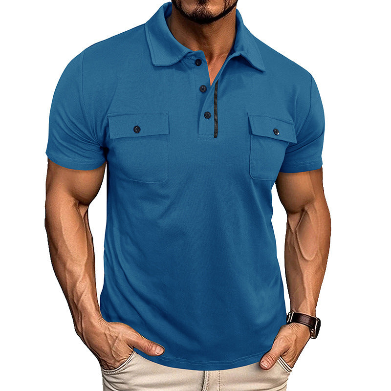 Ademend zomeshirt voor heren met klassieke kraag en fijne textuur
