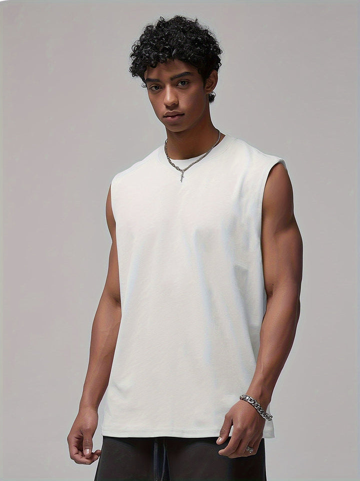 Lichtgewicht heren tanktop, ideaal voor zomer. Ademend mouwloos shirt, perfect voor casual strandmode of sport.