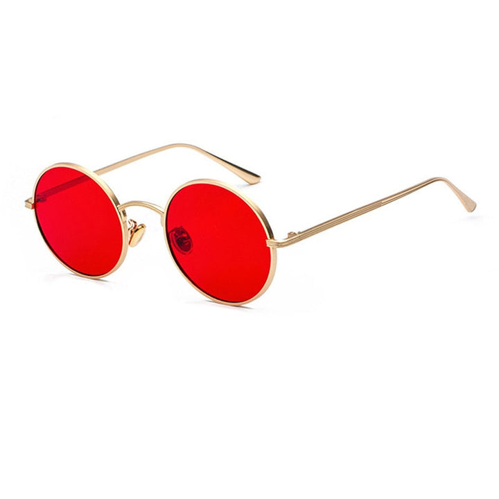 Essentiële zomer accessoire: heren zonnebril met rond metaal, vintage look en UV400 spiegel lenzen.