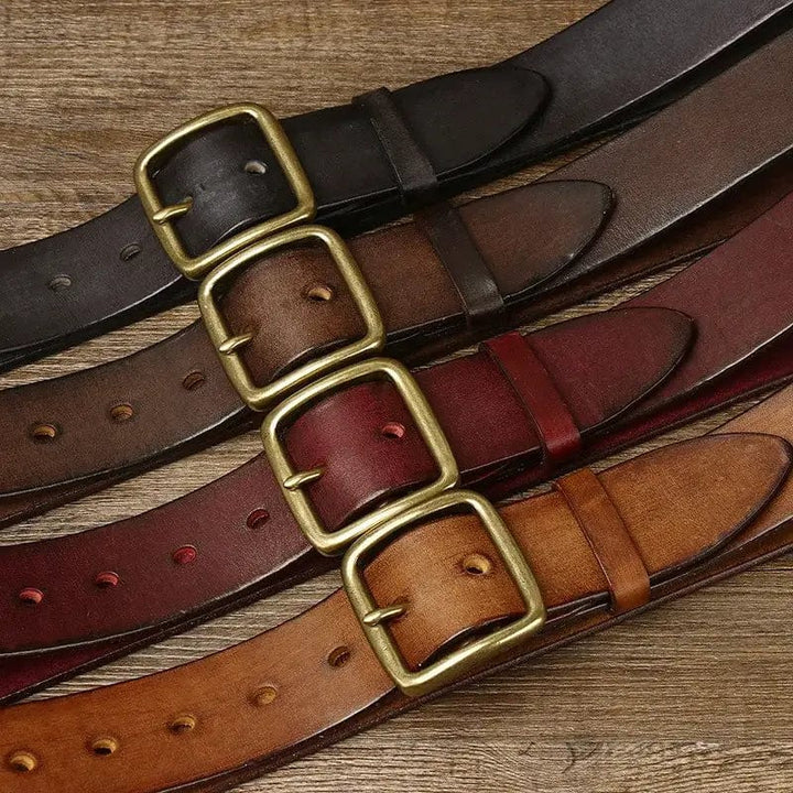Detailopname van de gesp van de elegante herenriem