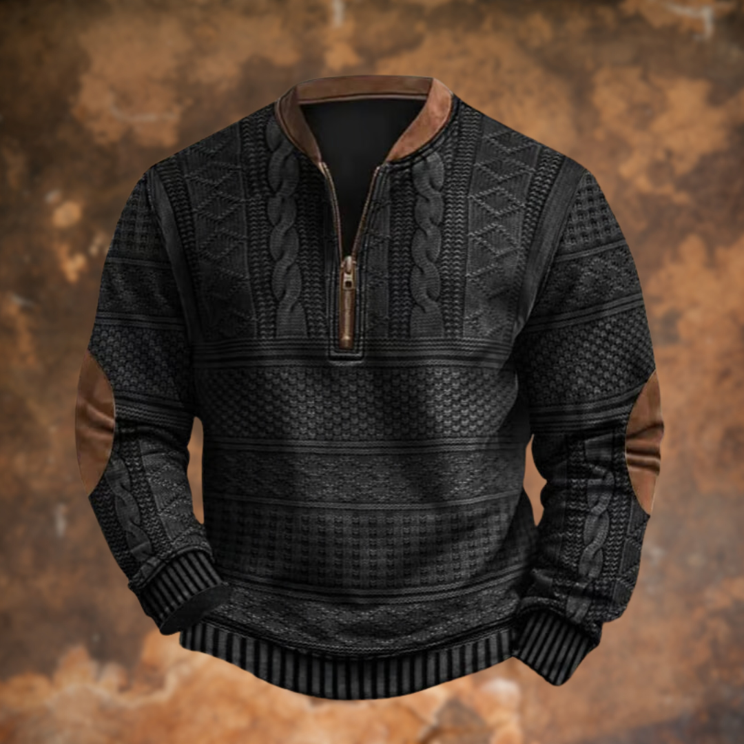Comfortabele heren trui met rits; een stijlvol en veelzijdig bovendeel voor elke herenkleding outfit.