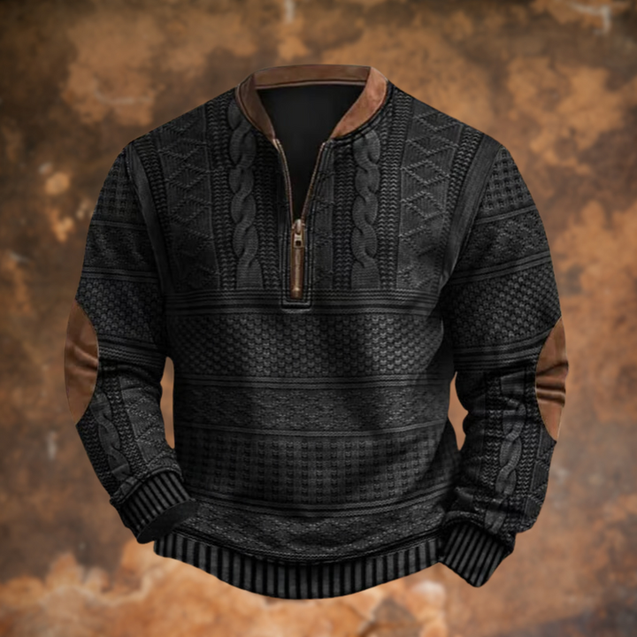 Comfortabele heren trui met rits; een stijlvol en veelzijdig bovendeel voor elke herenkleding outfit.