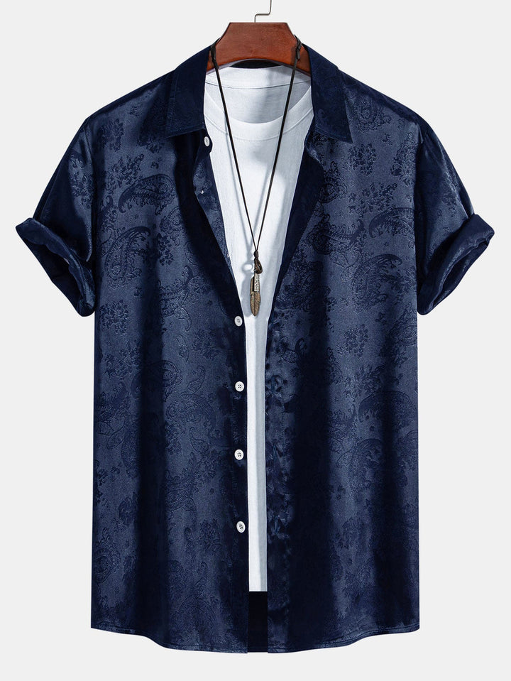 Veelzijdig glanzend heren overhemd, perfect als casual overhemd of luxe feest overhemd voor herenmode.