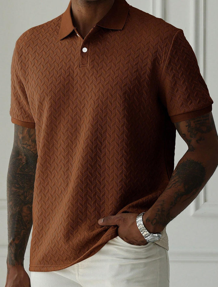 Stijlvol heren poloshirt met korte mouw en unieke textuur in casual fit