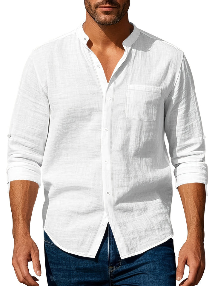 Heren overhemd lange mouw met zomerse Hawaiiaanse print, losvallend model, ideaal voor strand en vakantie.
