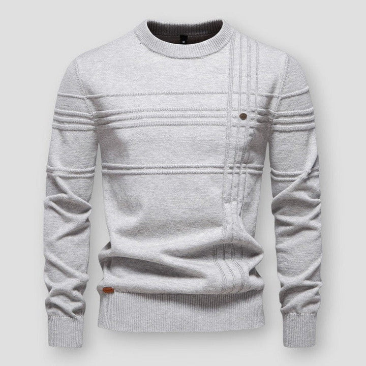 Comfortabele heren trui met ronde hals, klassiek en stijlvol, perfect voor moderne herenmode.