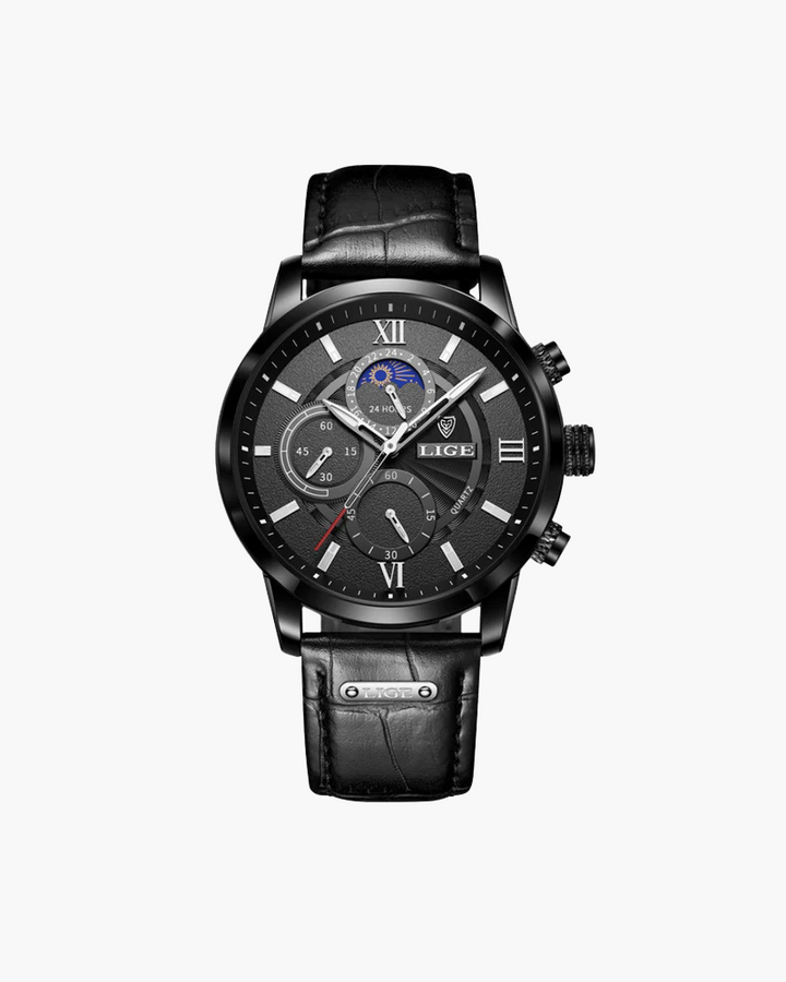 Jason herenhorloge met volledig zwarte afwerking